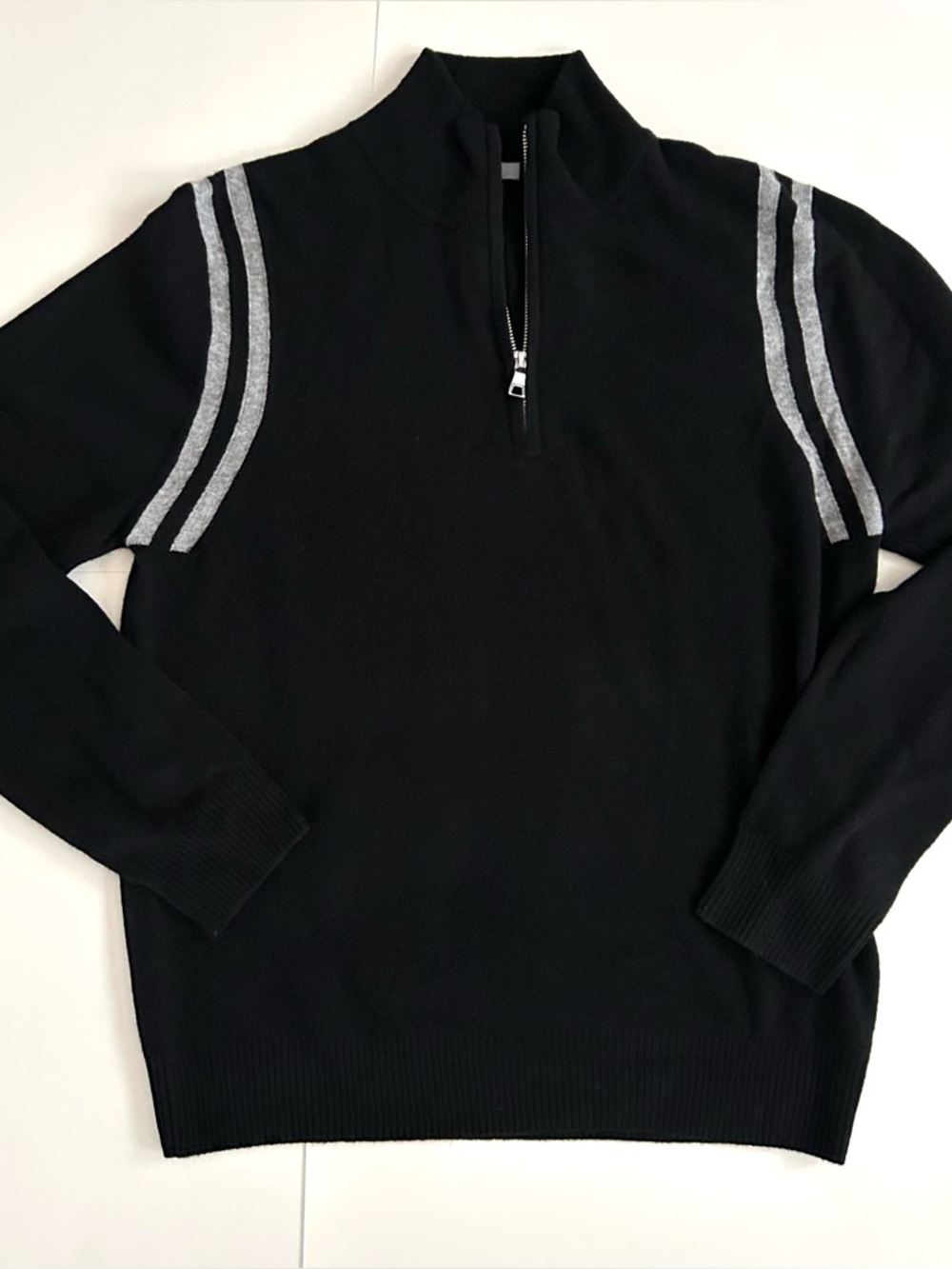 Kier + J Wool and Cashmere Blend Quarter-Zip Sweater - Size L - Mens